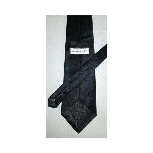 Vintage Pierre Cardin Men's Black Hand Made Silk Neck Tie - Picture 4 of 5